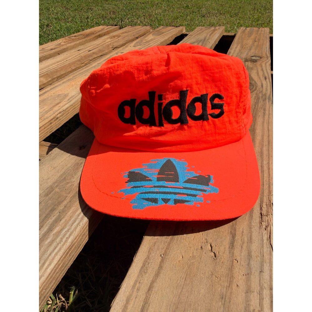 Vintage late-1980s / early-1990s Adidas Neon Crinkle Nylon Snapback Hat